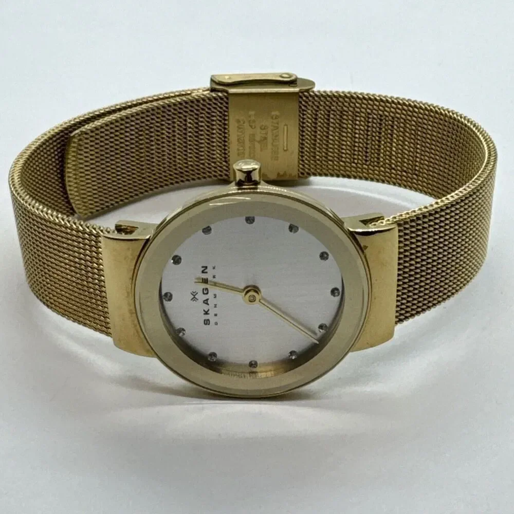 Skagen Freja 358SGGD Women's Gold Stainless Steel Analog Dial Wrist Watch JNA567